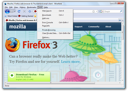 Firefox private browsing, fig. 1