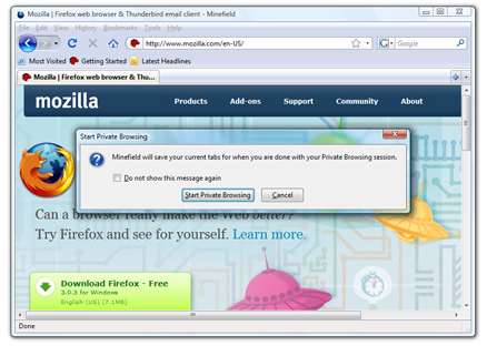 Firefox private browsing, fig. 2