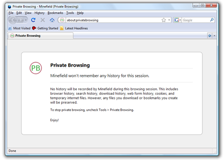 Firefox private browsing, fig. 3