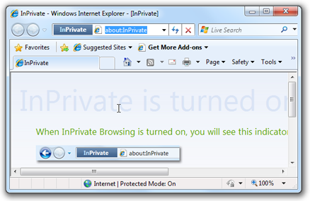 Internet Explorer InPrivate browsing, fig. 2