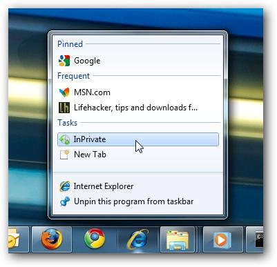 Internet Explorer InPrivate browsing, fig. 3